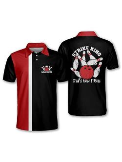 TEEMAN Custom Funny Bowling Shirt with Name, Men's Bowling Team Shirts Short Sleeve Lightweight for Men and Women