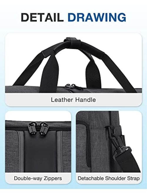 Carry on Bag, BAGSMART Duffel Bags for Traveling Personal Item Travel Bag with Trolley Sleeve, Weekender Overnight Bag Sports Gym Duffle Bag, Shoe Bag -Black Grey