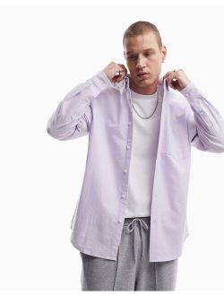 90s oversized oxford shirt in lilac yarn dye