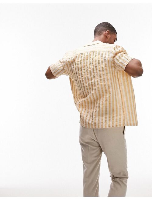 Topman short sleeve textured stripe shirt