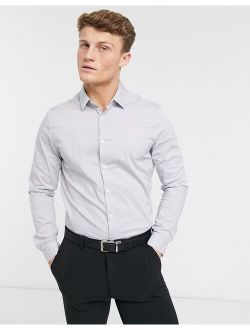 stretch slim fit work shirt in gray