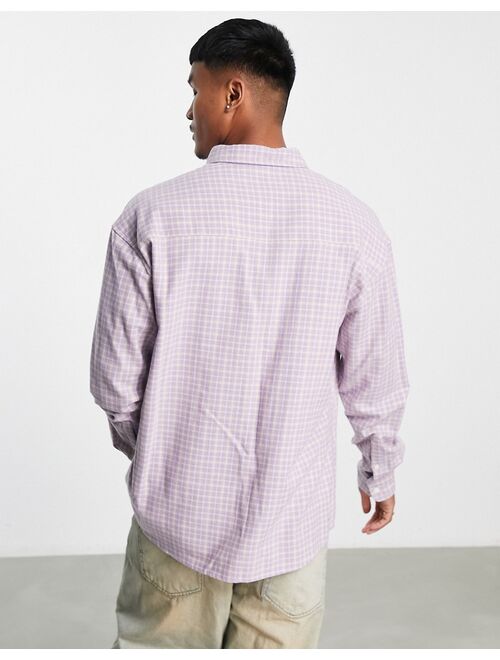 ASOS DESIGN 90s oversized shirt in lilac vintage style dad plaid