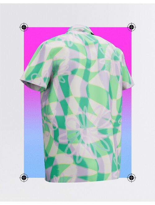 ASOS DESIGN Circular Design Unisex relaxed revere shirt in geo floral print