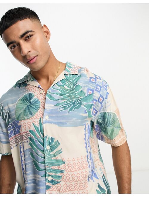 Pull&Bear hawaiian printed shirt in multi