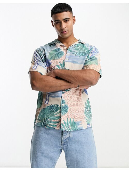 Pull&Bear hawaiian printed shirt in multi