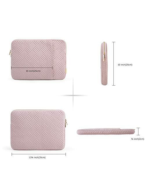 Laptop Sleeve,BAGSMART Laptop Case Cover Compatible with 13-13.3 inch Notebook,MacBook Air,MacBook Pro 14 Inch,Computer,Water Repellent Protective Case with Pocket,Pink
