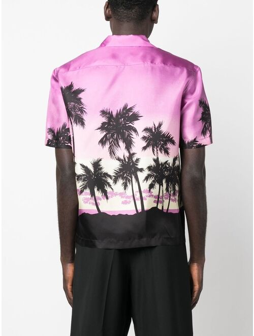 Palm Angels Palm Tree-print silk shirt