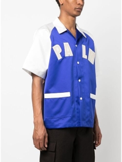 logo-embroidered bowling shirt