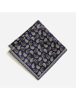 Silk pocket square in paisley