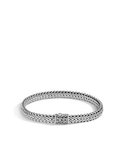 Men's Classic Chain Silver Medium Flat Chain Bracelet