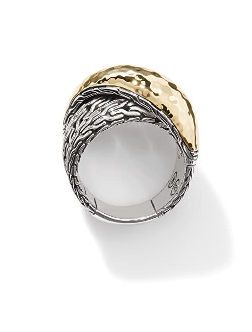 John Hardy WOMEN's Classic Chain Hammered 18K Gold and Silver Crossover Ring