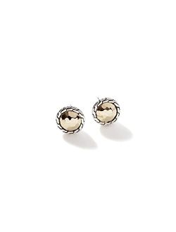 Classic Chain Round Hammered Stud Earrings