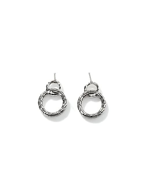 John Hardy Classic Chain Hammered Silver Interlinking Earrings
