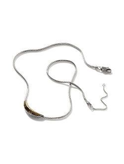 WOMEN's Classic Chain Arch Hammered 18K Gold and Silver Necklace, Size 16-18 Adjustable BG