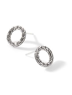 Classic Chain Silver Round 12.5mm Stud Earrings
