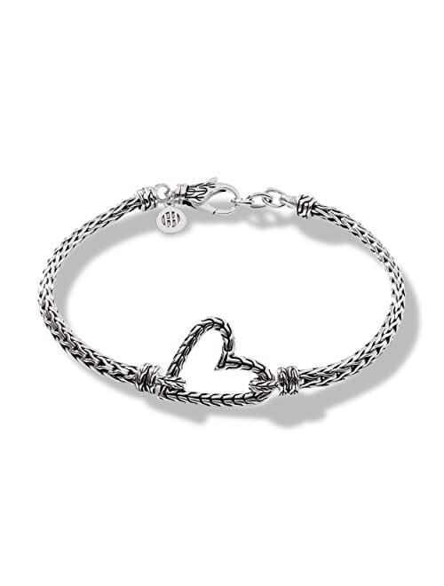John Hardy Classic Chain Manah Slim Chain Heart Bracelet with Lobster Clasp