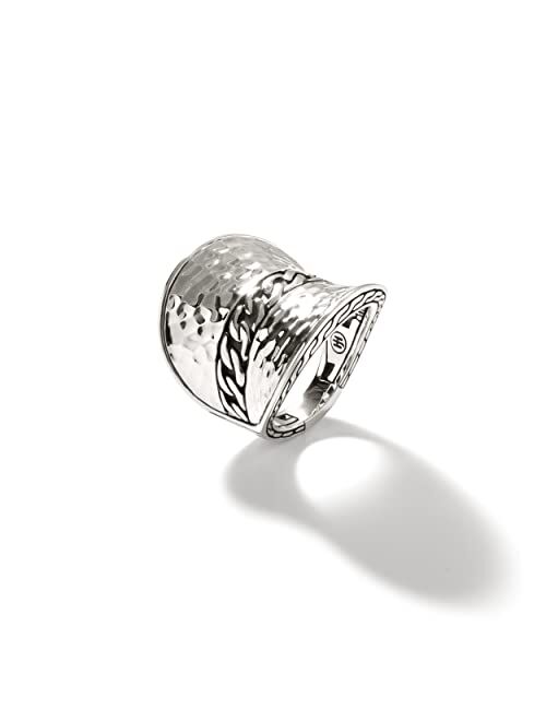 John Hardy Classic Chain Hammered Silver Saddle Ring