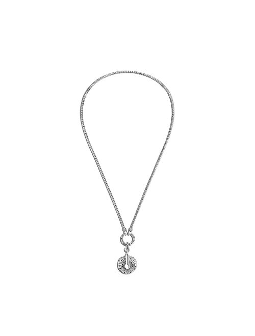John Hardy Classic Chain Silver Amulet Pendant on 2.5mm Mini Chain Necklace, Size 18