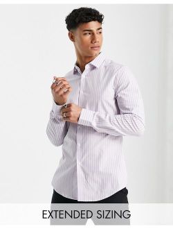 skinny stripe smart shirt in lilac