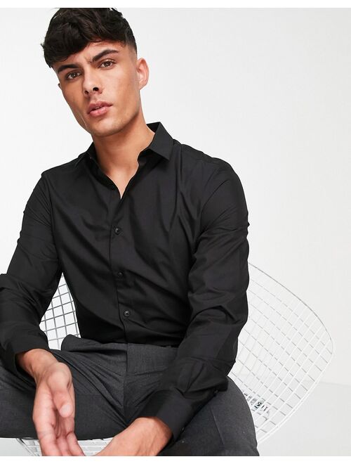 ASOS DESIGN regular fit shirt in black