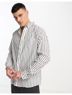oversized shirt in navy stripe