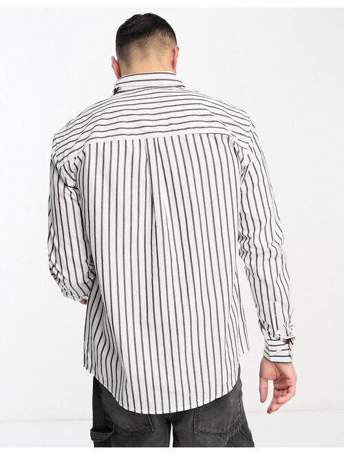 Only & Sons oversized shirt in navy stripe