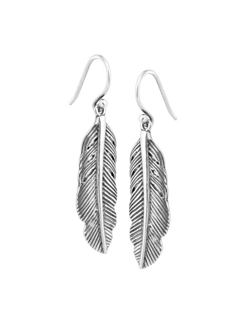 Silpada 'Etched Feather' Drop Earrings in Sterling Silver