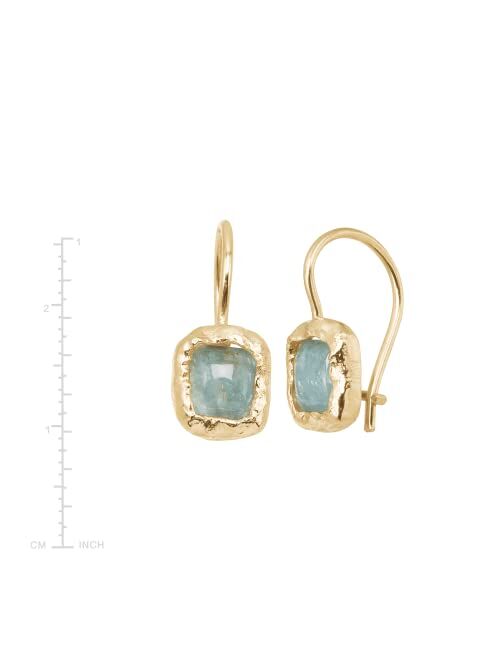 Silpada 'Mediterra' Natural Aquamarine Petite Drop Earrings in 14K Gold-Plated Sterling Silver