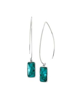 'Oasis' Compressed Turquoise Drop Earrings in Sterling Silver
