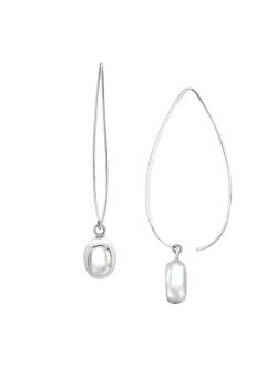 'Wire Drop' Earrings in Rhodium-Plated Sterling Silver