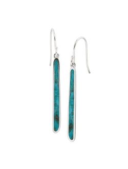 'Turquoise Drop' Compressed Turquoise Drop Earrings in Sterling Silver