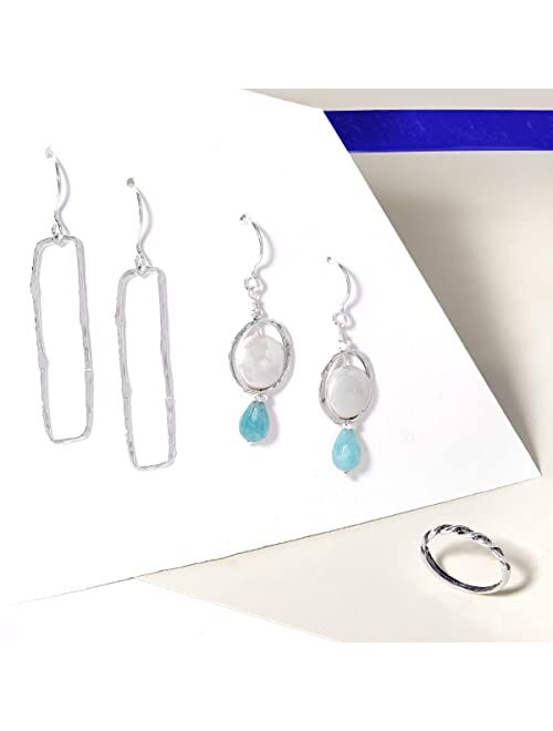 Silpada 'Balancing Act' Drop Earrings in Hammered Sterling Silver