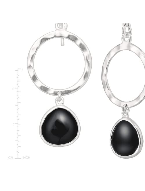 Silpada 'Dark Halo' Natural Black Agate Drop Earrings in Sterling Silver