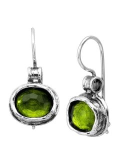 'Daintree' Natural Green Quartz Drop Earrings in Sterling Silver