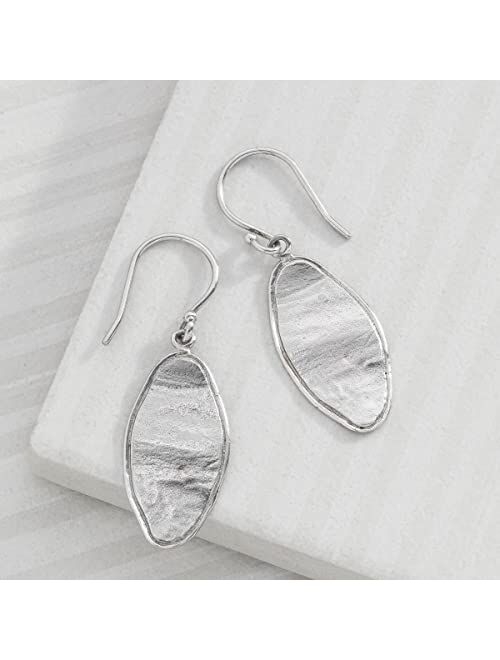 Silpada 'Just Imagine' Textured Oval Drop Earrings in Sterling Silver