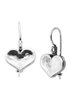 'Heart on the Line' Heart Drop Earrings in Sterling Silver