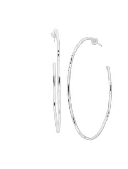 'Essential' Hammered Hoop Earrings in Sterling Silver