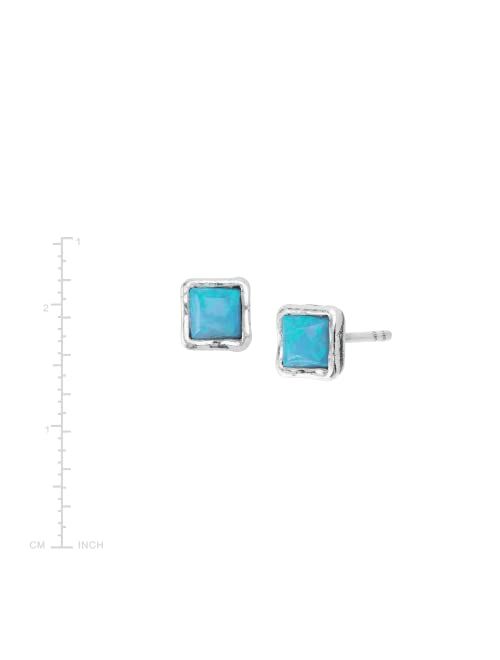 Silpada 'Costa Mesa' Created Opal Square Stud Earrings in Sterling Silver