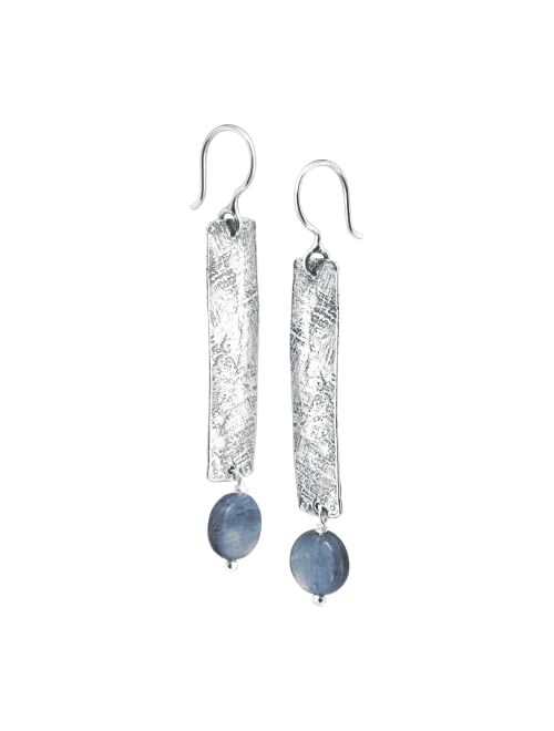 Silpada 'World Ocean' Natural Kyanite Rectangular Drop Earrings in Sterling Silver