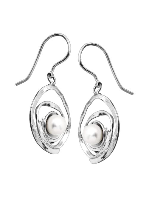 Silpada 'Clean Sweep' 7 mm Freshwater Cultured Pearl Drop Earrings in Sterling Silver