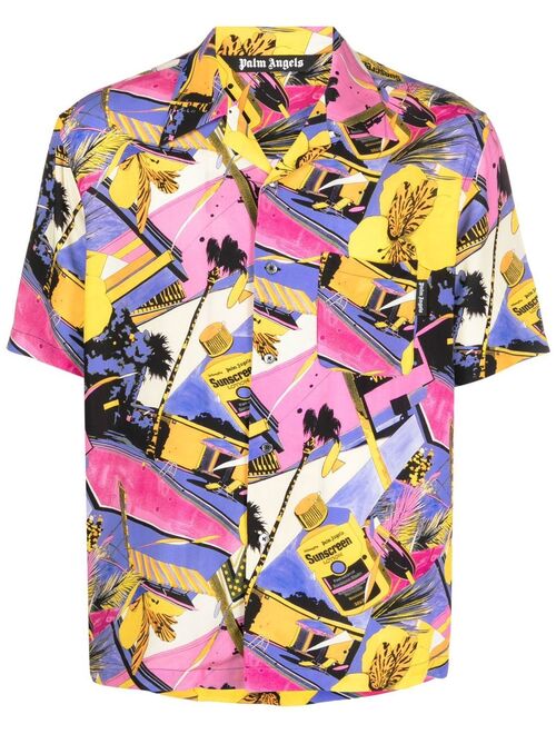 Palm Angels graphic-print bowling shirt