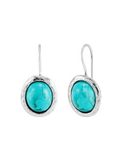 'Blue Wave' Turquoise Drop Earrings in Sterling Silver