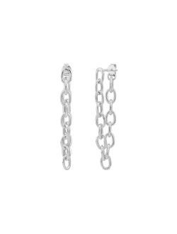 'Fashion Meets Trend' Chain Dangle Earrings in Sterling Silver