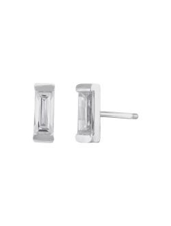 'Ice Bars' Cubic Zirconia Stud Earrings in Sterling Silver