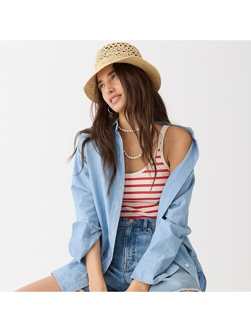 J.Crew Open-weave packable straw hat
