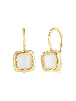 'Mediterra Glow' Mother-of-Pearl Drop Earrings in 14K Yellow Gold-Plated Sterling Silver