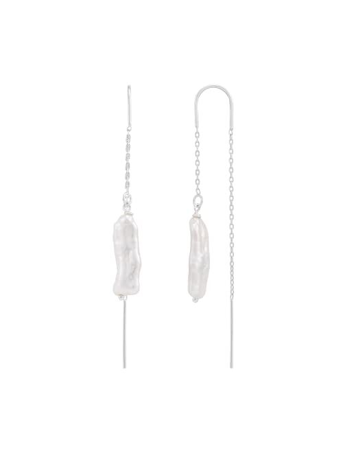 Silpada 'Mic Drop' Sterling Silver Freshwater Cultured Pearl Threader Earrings