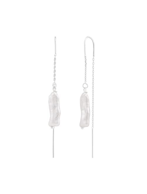 Silpada 'Mic Drop' Sterling Silver Freshwater Cultured Pearl Threader Earrings
