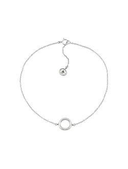 .925 Sterling Silver Anklet for Women, Ankle Bracelet, Jewelry Gift Idea, Karma', 9"   1"
