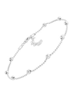 .925 Sterling Silver Anklet, Ankle Bracelet for Women, Jewelry Gift Idea, Ball and Chain', 9"   1"